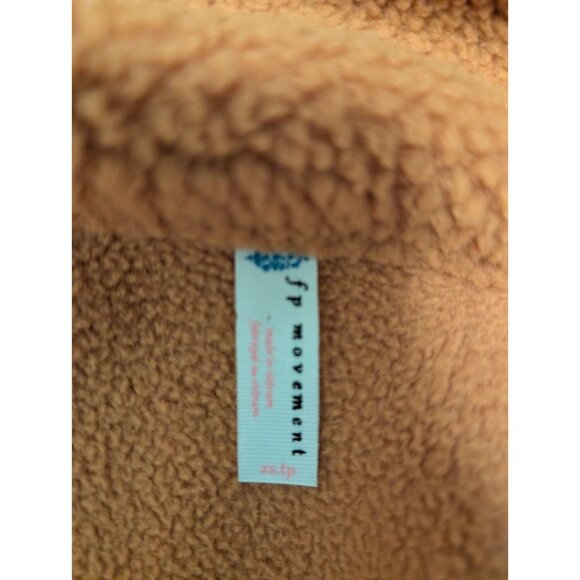 Free People Movement Hit the Slopes Fleece Jacket Russet Orange XS Oversize - Picture 13 of 15